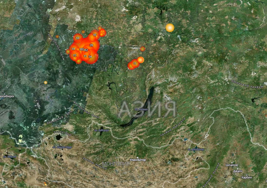 Бурятию затянуло дымом от пожаров в Красноярском крае