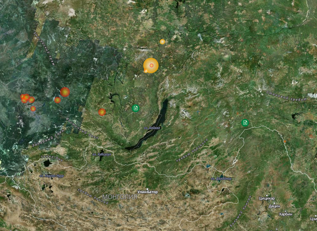Лесные пожары в бурятии карта