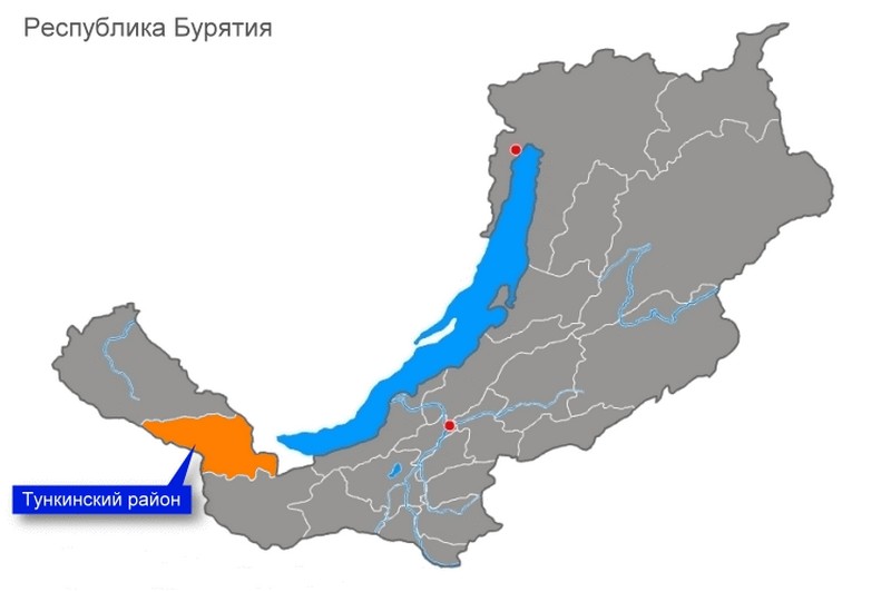 Контурная карта бурятии с районами