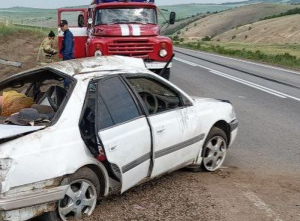 В Бурятии на федеральной трассе перевернулась «Тойота»