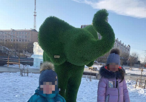 В Улан-Удэ у русского драмтеатра появился зеленый слоненок