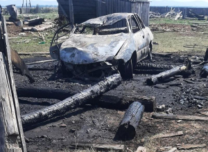 В Бурятии водитель сгорел в автомобиле после ДТП