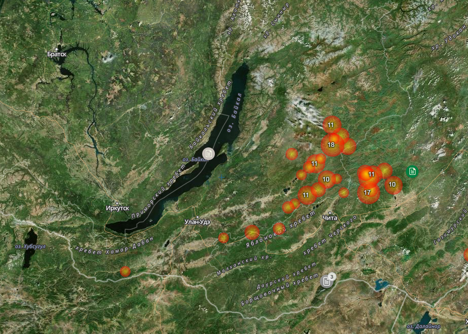 Космоснимки мониторинг лесных пожаров забайкальский край карта