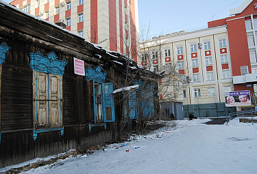 Улан-Удэ. Сгоревший дом в центре города