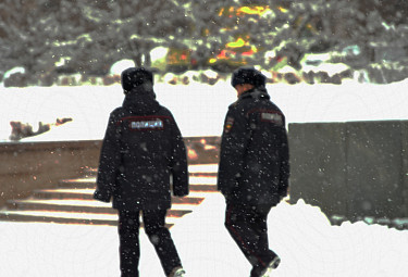 Россия. Полицейский патруль зимой