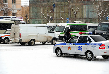 Бурятия. Полиция следит за порядком в центре города Улан-Удэ