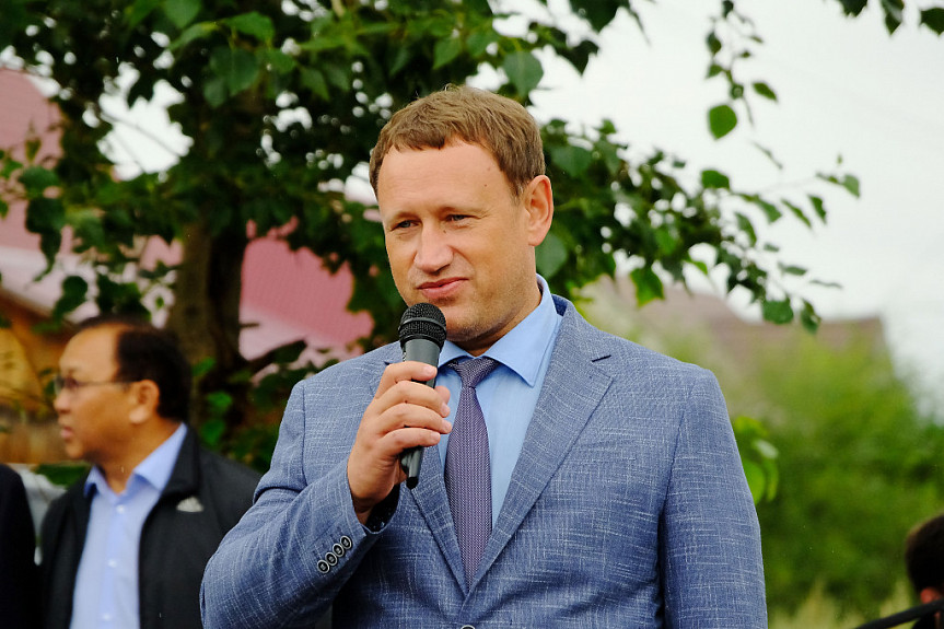 Сергей Ильич Соколов. Открытие стелы "Нулевой километр" в Улан-Удэ