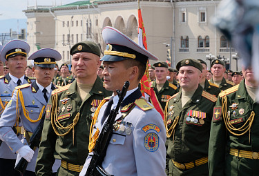 Улан-Удэ. Военный парад 9 мая 2021 года. Российские и монгольские участники парада