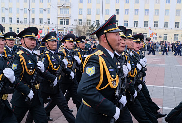 Парад в Улан-Удэ. 9 мая 2022 года. День Победы. Монгольские военные