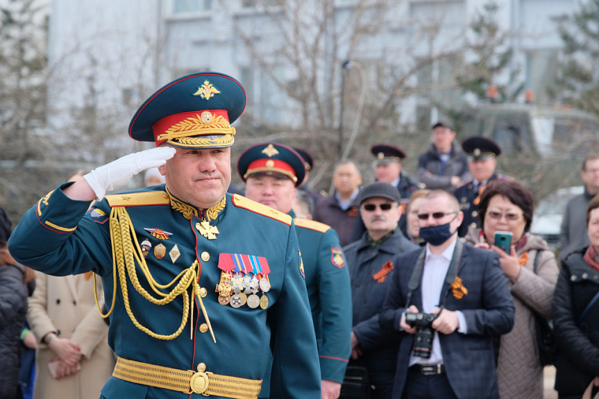 Улан-Удэ. Генерал-майор Валерий Николаевич Солодчук, командующий 36-й армией, на параде (09.05.2021)