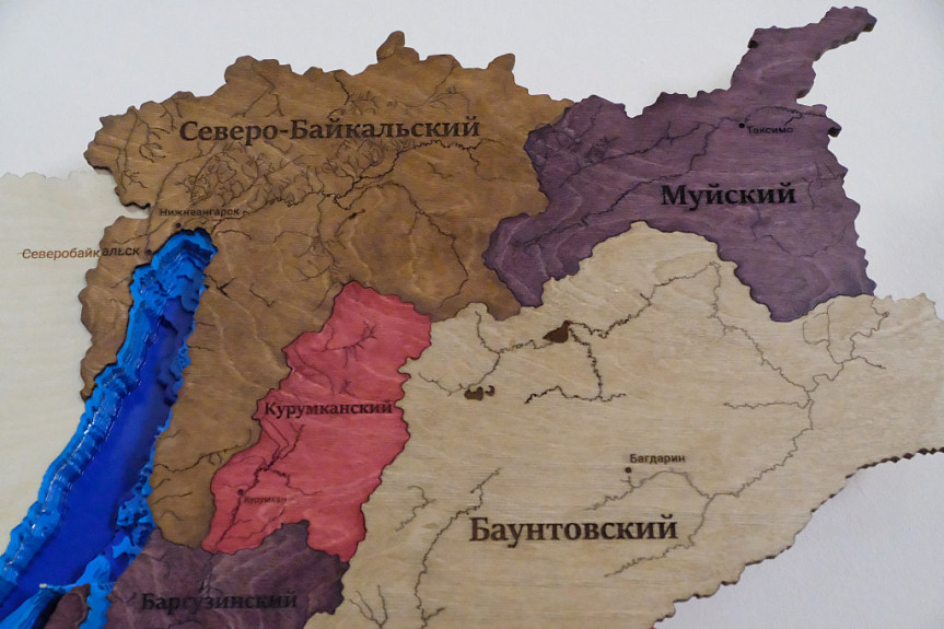 Карта Республики Бурятия. Северные районы Бурятии