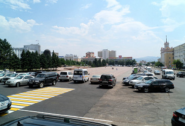 Улан-Удэ. Улица Сухэ-Батора с новым асфальтом, улица Ленина и площадь Советов (июль 2020 года)