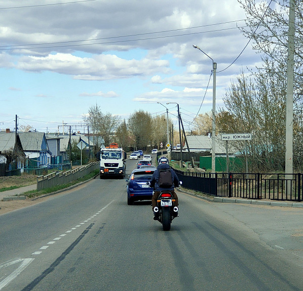 Улан-Удэ. Мотоциклист-нарушитель с заклеенным номером мотоцикла 