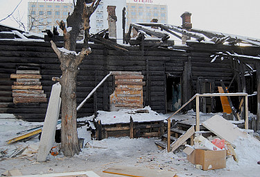 Сгоревший дом в Улан-Удэ