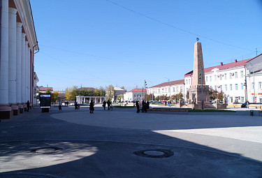 Улан-удэнская площадь Революции в центре города. 2021 год 